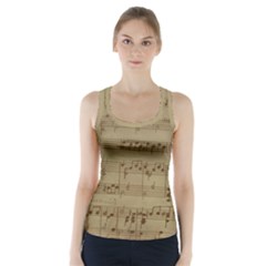 Vintage Sheet Music Background Racer Back Sports Top by Pakrebo