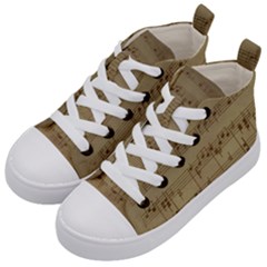 Vintage Sheet Music Background Kids  Mid-top Canvas Sneakers