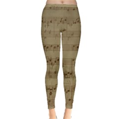 Vintage Sheet Music Background Inside Out Leggings