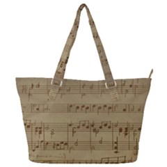 Vintage Sheet Music Background Full Print Shoulder Bag