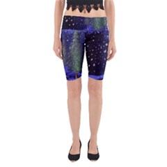 Winter Wonderland Night Snow Yoga Cropped Leggings by Pakrebo