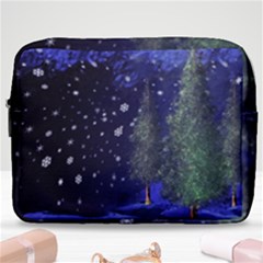 Winter Wonderland Night Snow Make Up Pouch (large) by Pakrebo