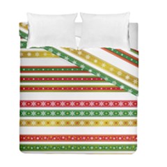 Christmas Ribbons Christmas Gold Duvet Cover Double Side (full/ Double Size) by Pakrebo