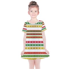 Christmas Ribbons Christmas Gold Kids  Simple Cotton Dress