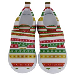 Christmas Ribbons Christmas Gold Kids  Velcro No Lace Shoes by Pakrebo