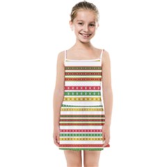 Christmas Ribbons Christmas Gold Kids  Summer Sun Dress by Pakrebo