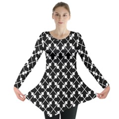 Abstract Background Arrow Long Sleeve Tunic  by Pakrebo