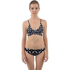 Abstract Background Arrow Wrap Around Bikini Set by Pakrebo