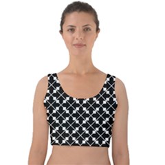 Abstract Background Arrow Velvet Crop Top by Pakrebo