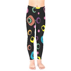 Abstract Background Retro 60s 70s Kids  Legging by Pakrebo