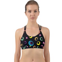 Abstract Background Retro 60s 70s Back Web Sports Bra by Pakrebo