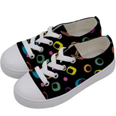 Abstract Background Retro 60s 70s Kids  Low Top Canvas Sneakers by Pakrebo