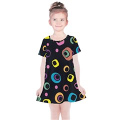 Abstract Background Retro 60s 70s Kids  Simple Cotton Dress by Pakrebo