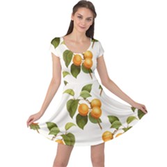 Apricot Fruit Vintage Art Cap Sleeve Dress by Pakrebo