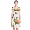 Apricot Fruit Vintage Art Short Sleeve Front Wrap Dress View1