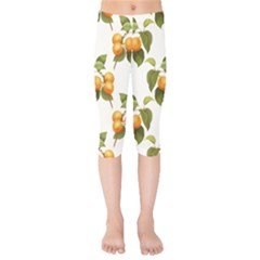 Apricot Fruit Vintage Art Kids  Capri Leggings  by Pakrebo