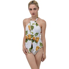 Apricot Fruit Vintage Art Go With The Flow One Piece Swimsuit