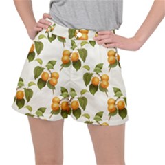 Apricot Fruit Vintage Art Stretch Ripstop Shorts by Pakrebo