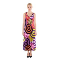 Abstract Circles Background Retro Sleeveless Maxi Dress by Pakrebo