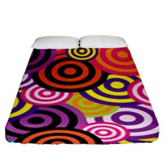 Abstract Circles Background Retro Fitted Sheet (king Size)