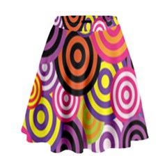 Abstract Circles Background Retro High Waist Skirt