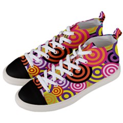 Abstract Circles Background Retro Men s Mid-top Canvas Sneakers by Pakrebo