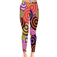 Abstract Circles Background Retro Inside Out Leggings by Pakrebo