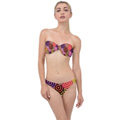 Abstract Circles Background Retro Classic Bandeau Bikini Set by Pakrebo