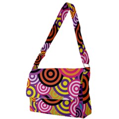 Abstract Circles Background Retro Full Print Messenger Bag