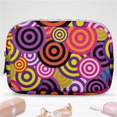 Abstract Circles Background Retro Make Up Pouch (small) by Pakrebo