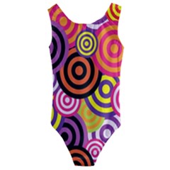 Abstract Circles Background Retro Kids  Cut-out Back One Piece Swimsuit