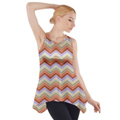 Background Chevron Pattern Design Side Drop Tank Tunic by Pakrebo