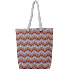 Background Chevron Pattern Design Full Print Rope Handle Tote (small)