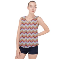 Background Chevron Pattern Design Bubble Hem Chiffon Tank Top