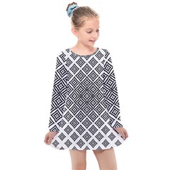 Background Pattern Halftone Kids  Long Sleeve Dress by Pakrebo