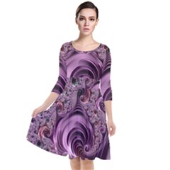 Abstract Art Fractal Art Fractal Quarter Sleeve Waist Band Dress by Pakrebo