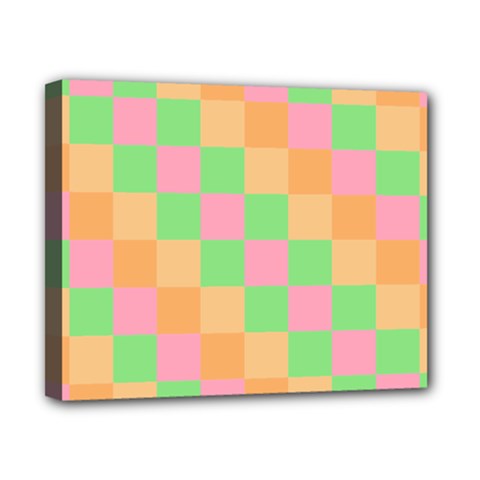 Checkerboard Pastel Squares Canvas 10  X 8  (stretched) by Pakrebo