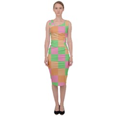 Checkerboard Pastel Squares Sleeveless Pencil Dress by Pakrebo