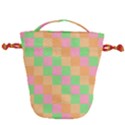 Checkerboard Pastel Squares Drawstring Bucket Bag View1