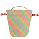 Checkerboard Pastel Squares Drawstring Bucket Bag View2