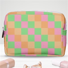 Checkerboard Pastel Squares Make Up Pouch (medium) by Pakrebo