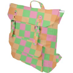 Checkerboard Pastel Squares Buckle Up Backpack