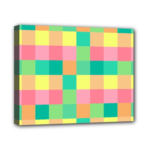 Checkerboard Pastel Squares Canvas 10  X 8  (stretched) by Pakrebo