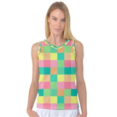 Checkerboard Pastel Squares Women s Basketball Tank Top by Pakrebo