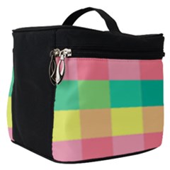 Checkerboard Pastel Squares Make Up Travel Bag (small)