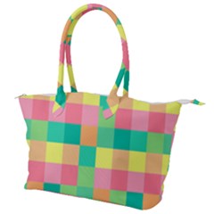 Checkerboard Pastel Squares Canvas Shoulder Bag