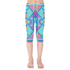 Checkerboard Squares Abstract Kids  Capri Leggings  by Pakrebo