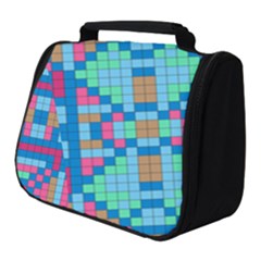 Checkerboard Squares Abstract Full Print Travel Pouch (small)