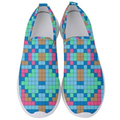 Checkerboard Squares Abstract Men s Slip On Sneakers by Pakrebo