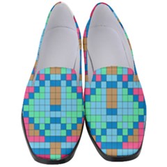 Checkerboard Squares Abstract Women s Classic Loafer Heels by Pakrebo